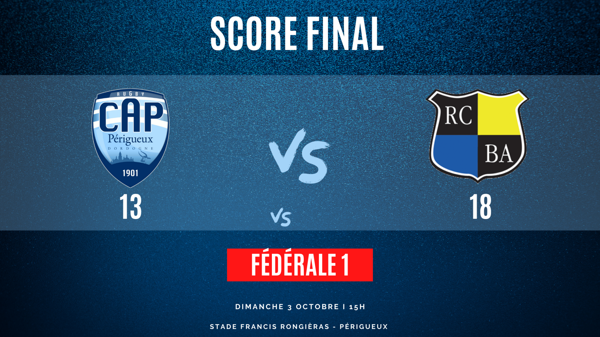 Lire la suite à propos de l’article Coup d’arrêt pour les capistes battus 13-18 par des arcachonnais plus déterminés